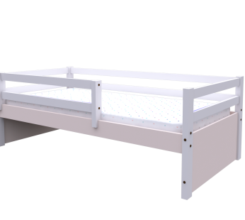 Mini Cama Montessoriana Multifuncional Rubi Branco/Rosa