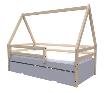 Bicama Solteiro Multifuncional Rubi Cabana Cor: Natural/Cinza