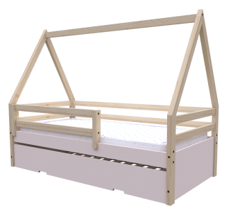 Bicama Solteiro Multifuncional Rubi Cabana Cor: Natural/Rosa