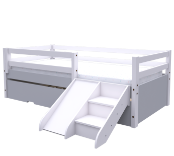 Bicama Solteiro Multifuncional Rubi Cor: Branco/Cinza