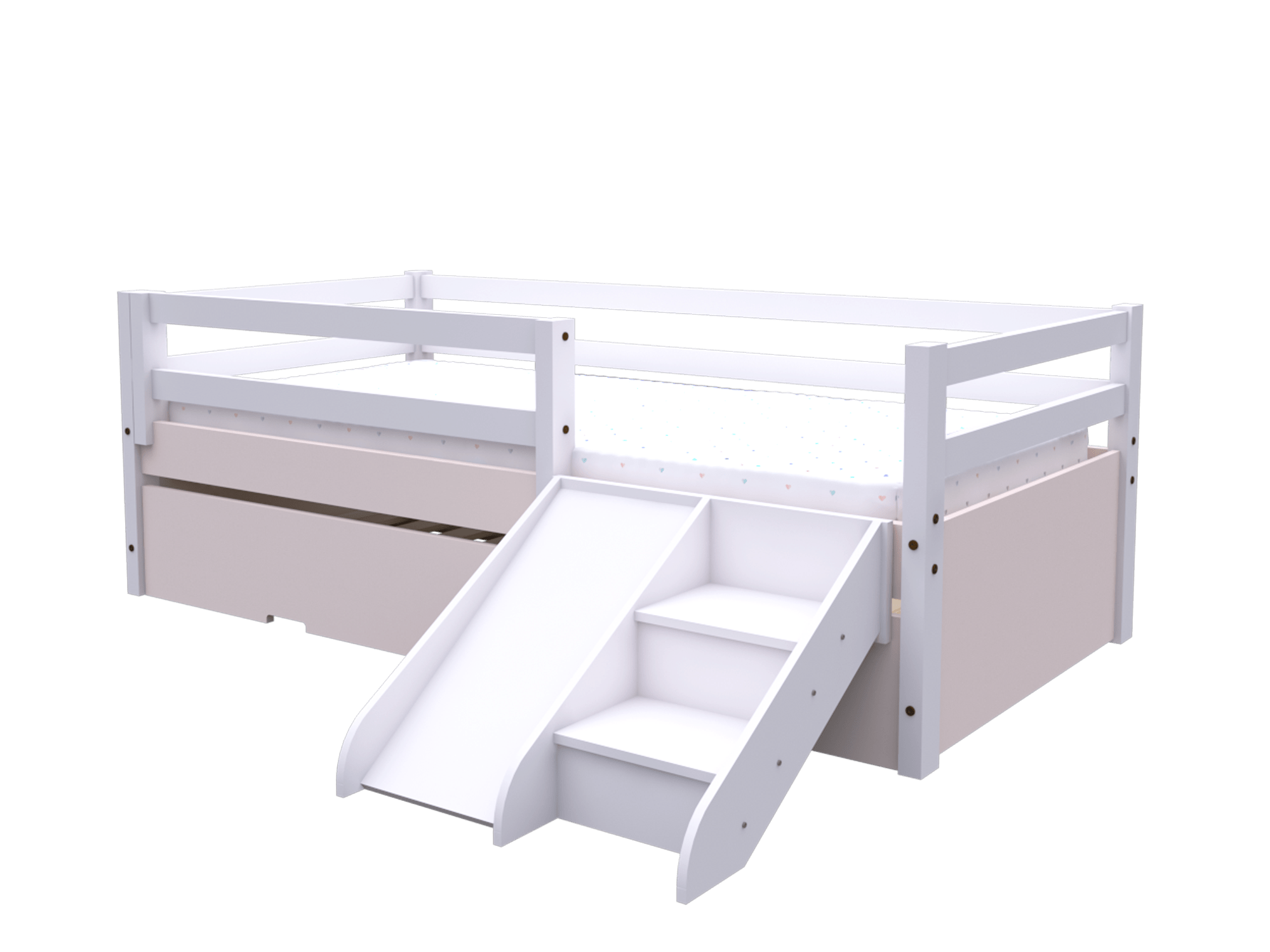 Bicama Solteiro Multifuncional Rubi Cor: Branco/Rosa