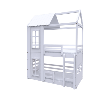 Beliche Solteiro Multifuncional Rubi Casinha Montessoriana Cor: Branco/Branco