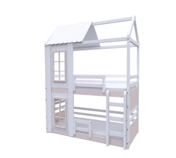 Beliche Solteiro Multifuncional Rubi Casinha Montessoriana Cor: Branco/Rosa