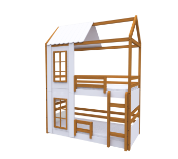 Beliche Solteiro Multifuncional Rubi Casinha Montessoriana Cor: Freijo/Branco